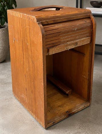Kabinet - Eik, Vurenhout - Klassieke houten tambourkast, Antiek en Kunst