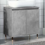 vidaXL Badkamerkast 58x33x60 cm bewerkt hout betongrijs, Huis en Inrichting, Badkamer | Badkamermeubels, Verzenden, Nieuw