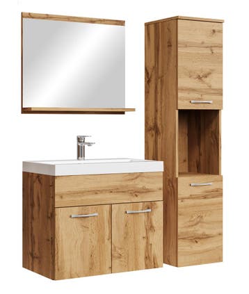 Badkamermeubel Set Montreal 60 x 35 cm Eiken Badmeubel, Verzenden
