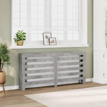 vidaXL Radiatorombouw 175x20x82 cm bewerkt hout betongrijs, Verzenden, Nieuw