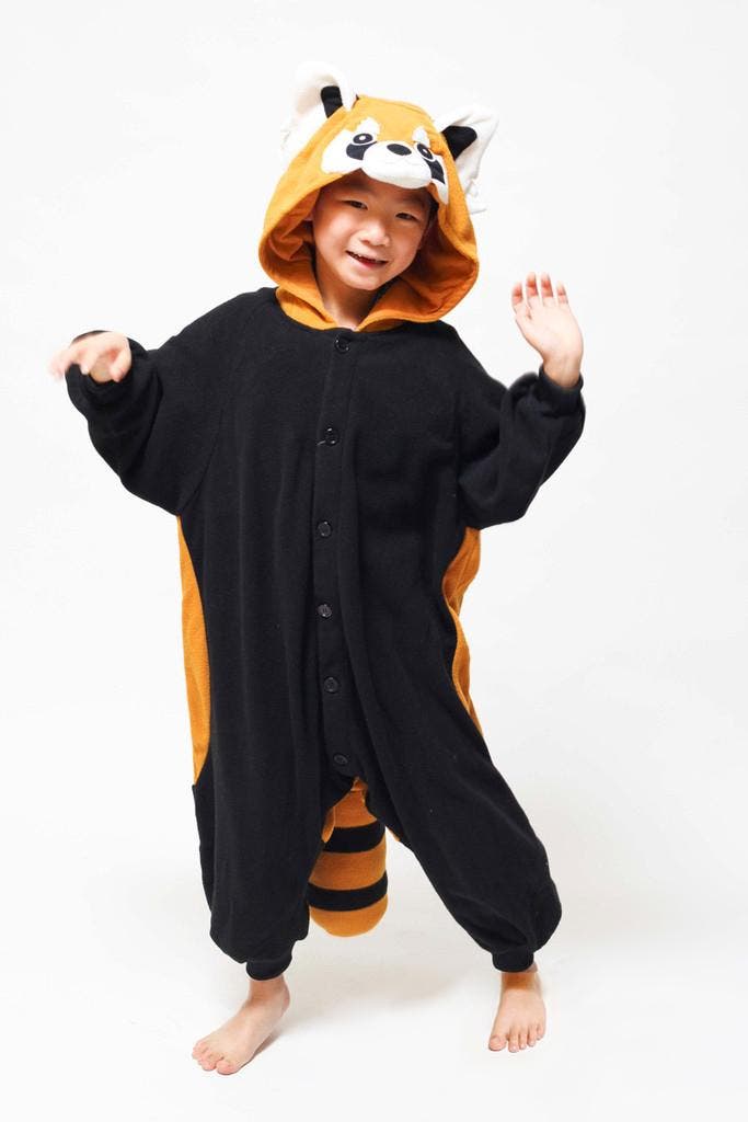 KIMU® Onesie Rode Panda Wasbeer Pak 128-134 Wasbeerpak Kostu, Kinderen en Baby's, Carnavalskleding en Verkleedspullen, Nieuw, Ophalen of Verzenden