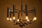 Lustre - Space Age en chrome avec sphères pendantes - Acier,, Antiquités & Art