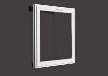 PVC draaikiep b100xh100 cm Wit, Gevelraam of Ruit, 80 tot 120 cm, 80 tot 120 cm, Nieuw
