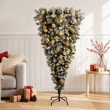 vidaXL Omgekeerde Kunstmatige Scharnier Kerstboom 120 cm 150, Verzenden, Nieuw