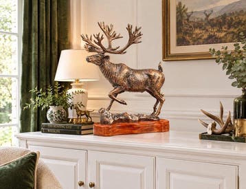 Statue, Gietijzeren eland beeld - 44 cm - Fonte bois