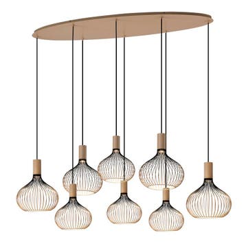 Moderne Hanglampen Isabel 8-lichts Hanglamp Zacht Beige, Verzenden, Nieuw
