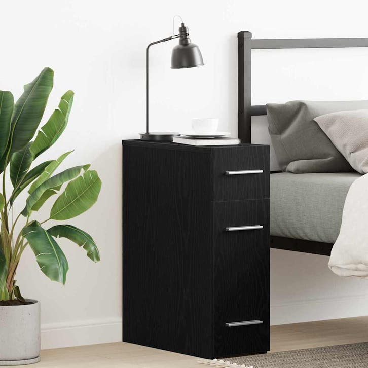 vidaXL Apotheekkast Zwart Eiken 20 x 45,5 x 60 cm Bewerkt, Huis en Inrichting, Kasten | Overige, Nieuw, Verzenden