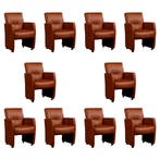 Set van 10 Leren eetkamerstoelen Pleasure - Granada, Ophalen of Verzenden, Nieuw, Leer, Eén