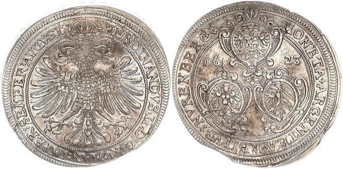 Duitsland, Nürnberg, Stad. Reichstaler 1623 Mm. Hans Putzer, Postzegels en Munten, Munten | Europa | Niet-Euromunten
