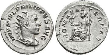 Antoninian 244-249 n Chr Rom Philippus I Arabs 244-249 n Chr, Timbres & Monnaies, Monnaies & Billets de banque | Collections, Verzenden