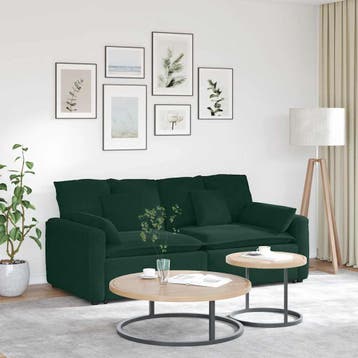 vidaXL Modulaire bank met kussens donkergroen, Verzenden