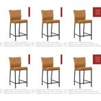 Set van 6 Leren barkruk Revolt laag - Toledo Ducati (rood), Nieuw, Leer, Ophalen of Verzenden, 90 cm of meer