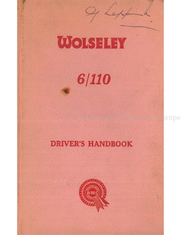 1963 WOLSELEY 6/110 INSTRUCTIEBOEKJE ENGELS, Auto diversen, Handleidingen en Instructieboekjes