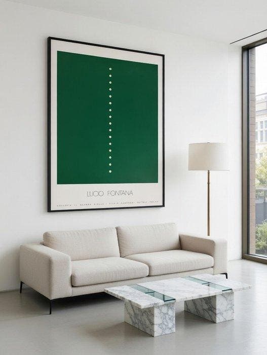 Lucio Fontana (1899-1968) - Concetto Spaziale-Verde, Antiquités & Art, Antiquités | Autres Antiquités