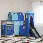 vidaXL Kidsloftbedframe Zwart en Blauw 90 x 190 cm Metaal, Verzenden, Nieuw