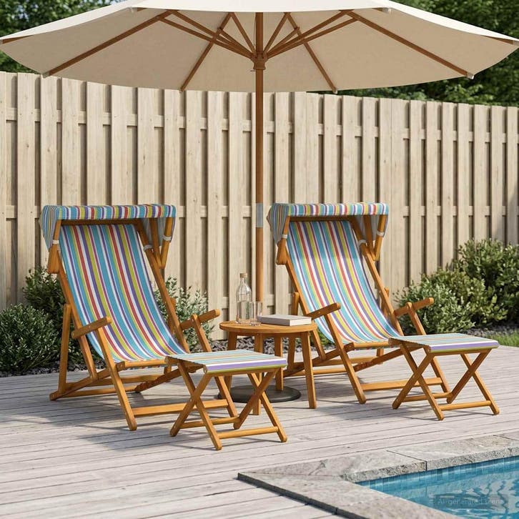 vidaXL Ligstoel 4 st 3 Positie massief eucalyptushout, Tuin en Terras, Ligbedden, Nieuw, Verzenden