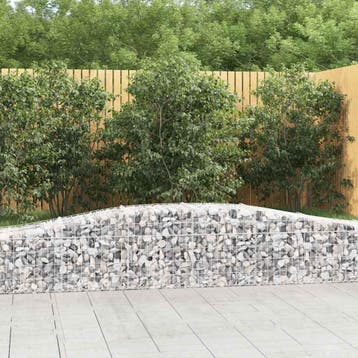 vidaXL Schanskorven 3 st gewelfd 400x50x40/60 cm ijzer, Verzenden
