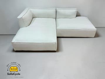 NV Gallery hoekzetel wit in bouclé, hoek L – overstock, Verzenden