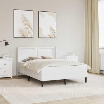 vidaXL Bedframe met matras Wit 140 x 190 cm Kunstleer, Huis en Inrichting, Slaapkamer | Matrassen en Bedbodems, Verzenden, Nieuw