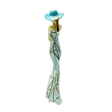 sculptuur, Contemporary Geometric Woman Sculpture – Art Deco