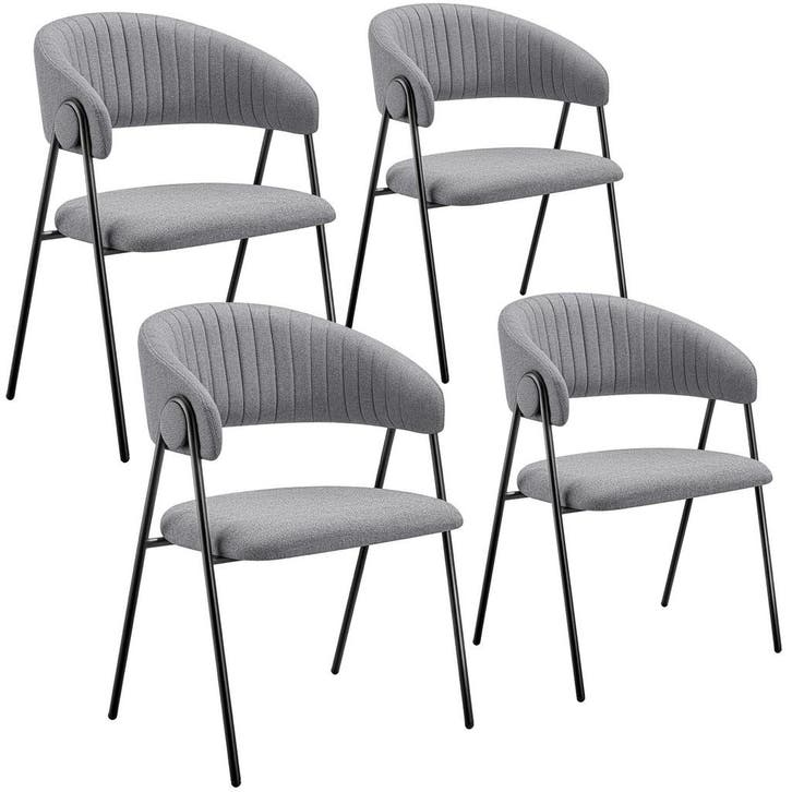 tectake Eetkamerstoel Bedano, gestoffeerd, geweven stof, 150, Huis en Inrichting, Stoelen, Verzenden