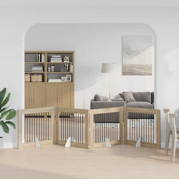 vidaXL Opvouwbaar hondenhekje met standaards 4 st Sonoma, Animaux & Accessoires, Verzenden