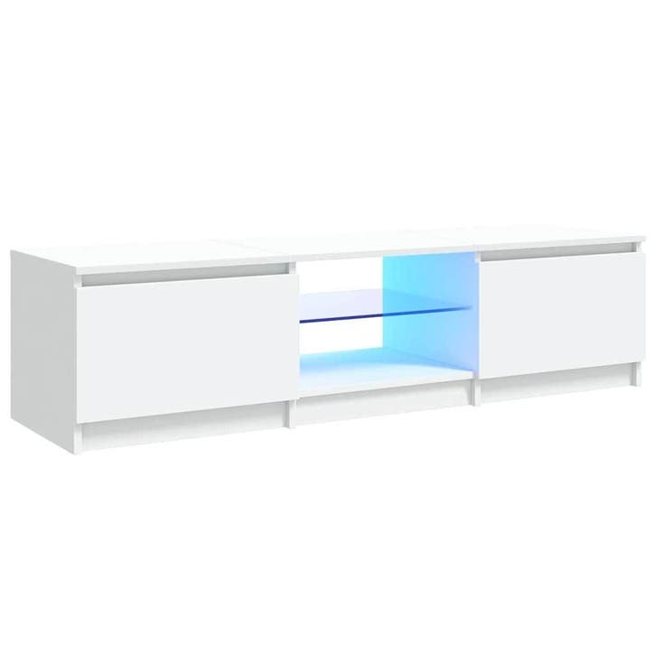 LED tv-meubel wit | Tweede kansje | OP = OP, Huis en Inrichting, Kasten |Televisiemeubels, 25 tot 50 cm, Gebruikt, Glas, Minder dan 100 cm