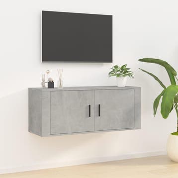 vidaXL Tv-wandmeubel 100x34,5x40 cm betongrijs, Huis en Inrichting, Kasten |Televisiemeubels, Verzenden, Nieuw