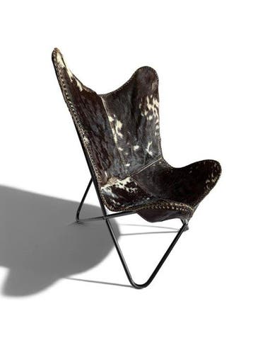 Fauteuil - Vlinderstoel - Leder, Metaal - Vlinderstoel -