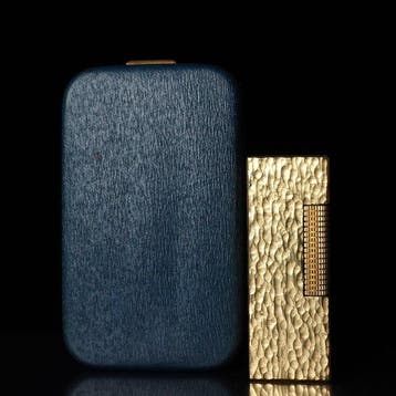 Dunill - Bark Pattern Rollagas Lighter - Aansteker - Verguld