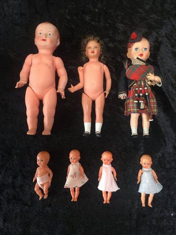Antieke Frans porseleinen poppenhoofdje - Pop en lot van