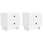 vidaXL Nachtkastje met lade 2 pcs Hoogglans Wit 43 x 34,5 x, Verzenden, Nieuw