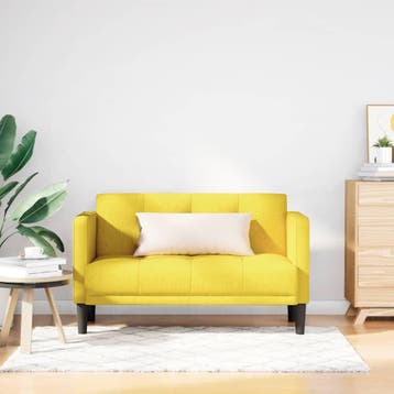 vidaXL Loveseat bank / zetel geel 111 cm stof, Verzenden