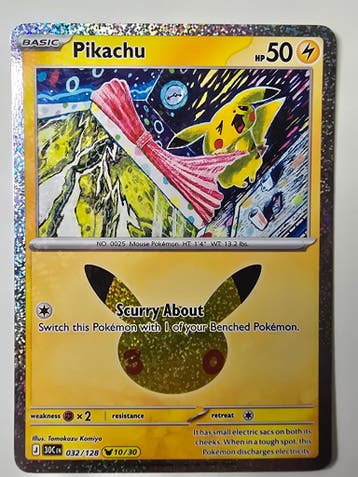 PIKACHU (30TH CELEBRATION 032/128 10/30) (TRADING CARD)