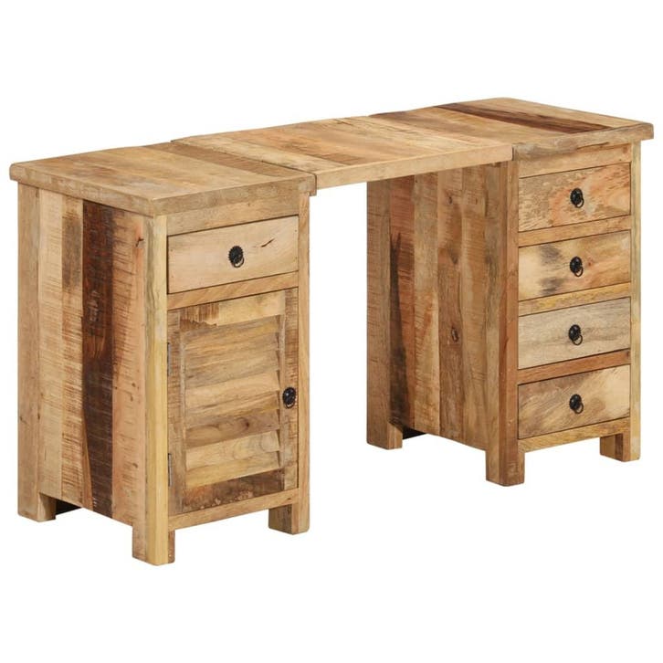 vidaXL Bureau 140x50x77 cm massief mangohout, Huis en Inrichting, Bureaus, Nieuw, Verzenden
