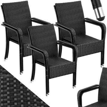 Wicker tuinstoel Girona, stapelbaar, draagkracht 120 kg, Verzenden, Nieuw