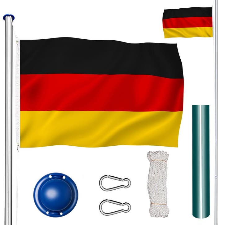 Aluminium vlaggenmast, in hoogte verstelbaar - Duitsland, Diversen, Vlaggen en Wimpels, Verzenden