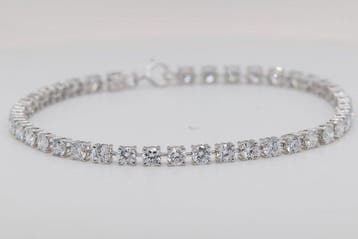 Zonder minimumprijs - Armband - 14 karaat Witgoud - 5.20ct.