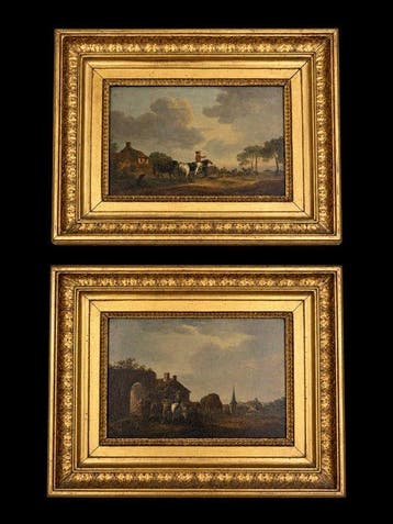 Hollandse School (XVIII-XIX) - Plattelandstafereel, Antiek en Kunst