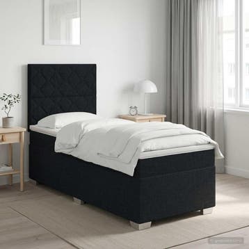vidaXL Boxspringbed met matras met hoofdeinde Zwart 90 x 190, Maison & Meubles, Verzenden