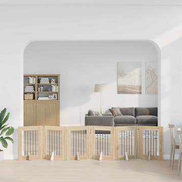 vidaXL Opvouwbaar hondenhekje met standaards 6 st Sonoma, Animaux & Accessoires, Verzenden
