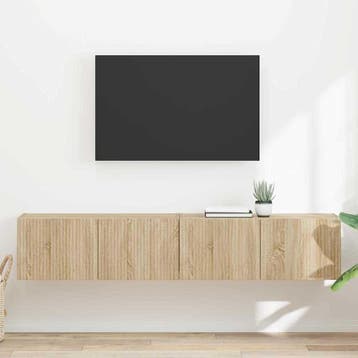 vidaXL TV Wandkast 2 st Sonoma Bewerkt hout, Huis en Inrichting, Kasten |Televisiemeubels, Verzenden, Nieuw