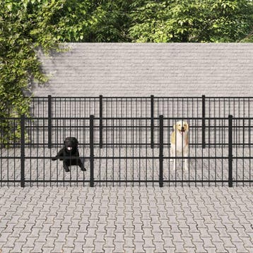 vidaXL Hondenkennel voor buiten 22,58 m² staal, Dieren en Toebehoren, Verzenden, Nieuw
