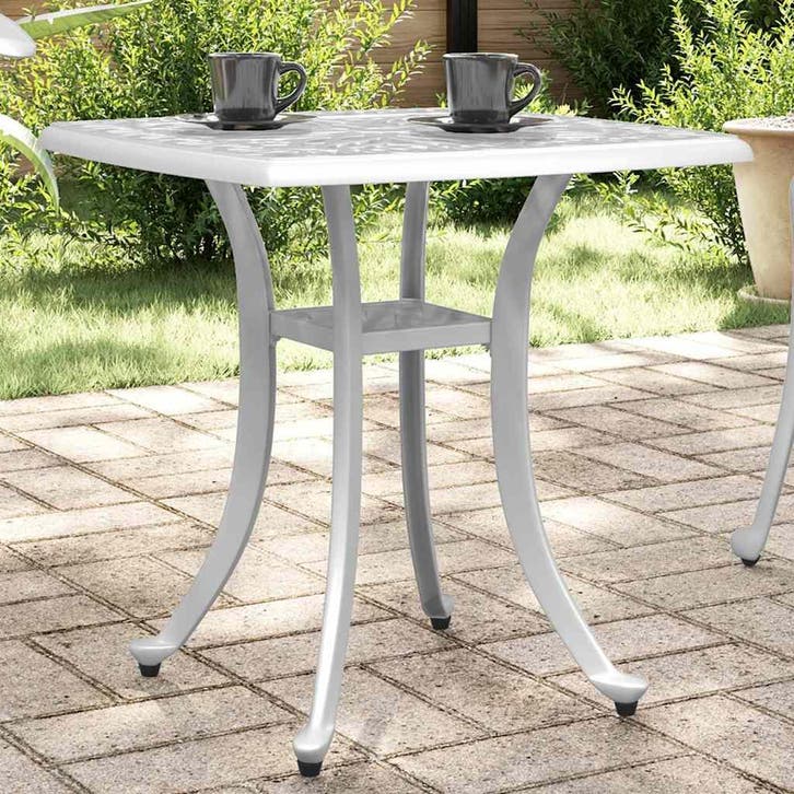 vidaXL Tuintafel 53x53x53 cm gietaluminium wit, Tuin en Terras, Tuintafels, Nieuw, Verzenden