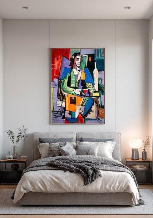 E. Pérez Lezcano - “Interior con Figura” XL (No Reserve), Antiek en Kunst, Kunst | Schilderijen | Modern