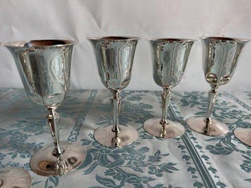Drinkset (6) - Verzilverd, Verguld, Verzilverd, Antiek en Kunst