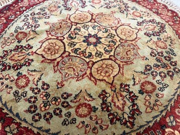 Rond Indo Tabriz - no reserve price - handgeknoopt - wol -