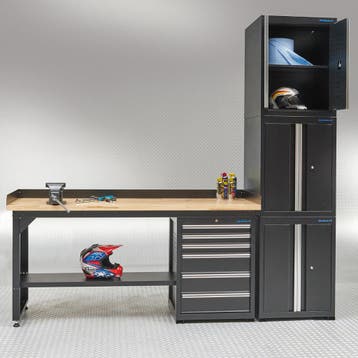 Datona Werkbank 200 cm 3 kast deuren 1 kast lades bamboe -, Doe-het-zelf en Bouw, Ophalen of Verzenden, Nieuw
