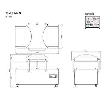 Vacumeermachine | ATMOZ | Seallengte 4x 880mm (Voor/Achter), Verzenden, Nieuw in verpakking