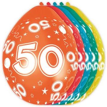 Ballonnen 50 Jaar Versiering 30cm 5st, Hobby en Vrije tijd, Verzenden, Nieuw